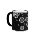 Funky Flowers on Black mugs by litabug Funky Flowers on Black mugs