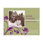 Funky Flowers Photo Save the Date Postcard