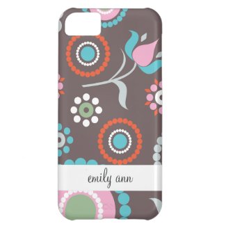 Funky Flowers Retro Patter Case For iPhone 5C