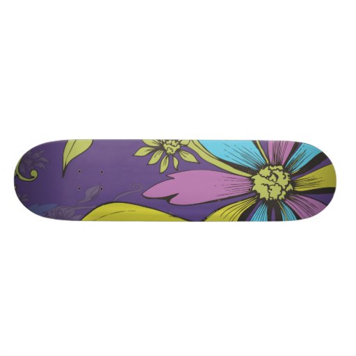 funky flowers vector art 2.ai skateboard decks