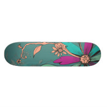funky flowers vector art skate deck