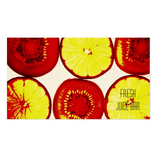 funky fruit fresh juice bar business card (front side)