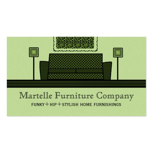Funky Furniture Business Card, Olive Green