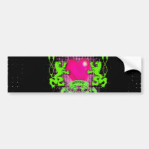 Funky Fushia Grunge Graffiti Heart Valentine's Bumper Stickers