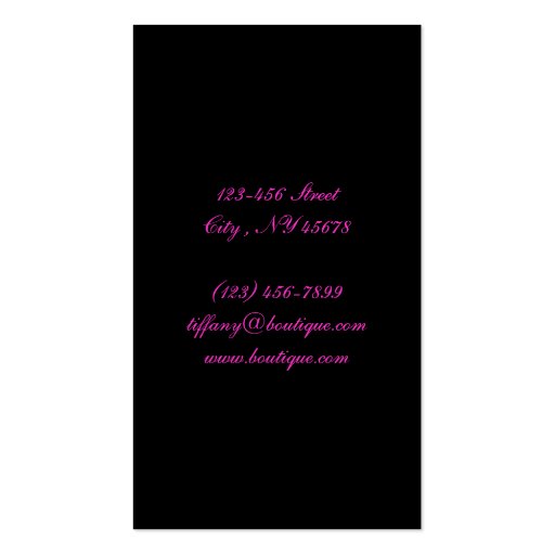 Funky Fushia Grunge Tattoo Heart Fashion Business Cards (back side)