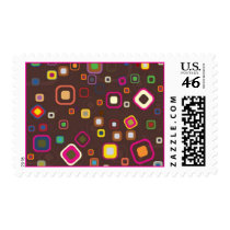 Funky Geometric Brown Fun Postage