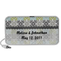 funky geometric damask  wedding keepsake notebook speaker