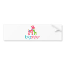 Funky Giraffe Big Sister Tshirt Bumper Stickers
