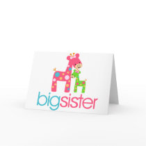 Funky Giraffe Big Sister Tshirt Cards
