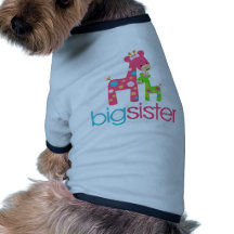 Funky Giraffe Big Sister Tshirt Doggie Tshirt