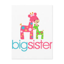 Funky Giraffe Big Sister Tshirt Post Card