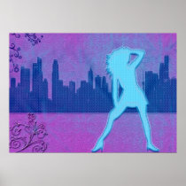 funky girl poster