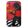 Funky Glam Fashionista Zebra Supermodel (red) Tough Iphone 3 Covers