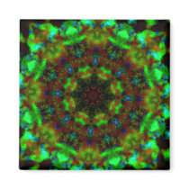 Funky Green Lights mandala kaleidoscope magnet magnets