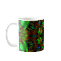 Funky Green Lights mandala kaleidoscope mug