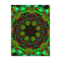 Funky Green Lights mandala kaleidoscope Postcard postcards