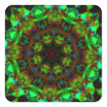 Funky Green Lights mandala kaleidoscope stickers stickers