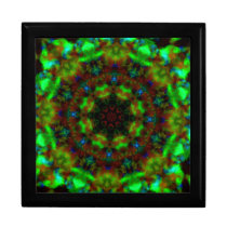 Funky Green Mandala keepsake jewelry gift box gift boxes