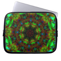 Funky Green Mandala pattern laptop sleeve laptop sleeves