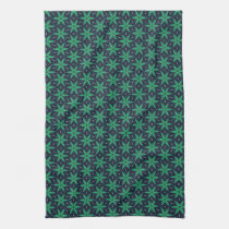 Funky green & navy star pattern kitchen Tea towel american mojo kitchen towels