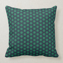 Funky green & navy star pattern pillow cushion pillows