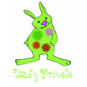 Funky Green Rabbit Lady Frivole Girl's T-Shirt