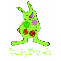 Funky Green Rabbit Lady Frivole Girl's T-Shirt by DesignIt Funky Green Rabbit Lady Frivole Girl's T-Shirt