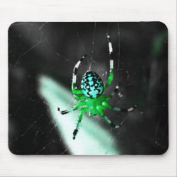Funky Green Spider mousepad