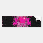 Funky Grunge Fushia Tattoo heart Valentine's Bumper Stickers