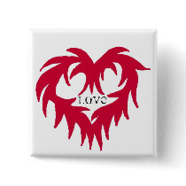 Funky Heart LOVE button by marcya7 Funky Heart LOVE button