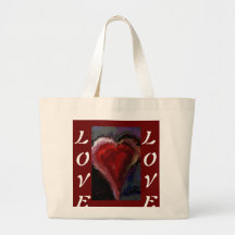 Funky Heart & Love - Romantic tote bag