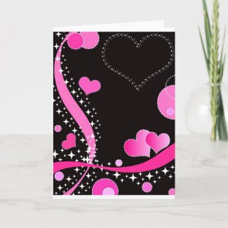 Funky hearts - Card card