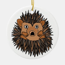 Funky Hedgehog Art Design Christmas Tree Ornaments