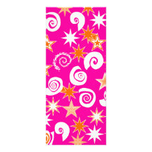 Funky Hot Pink Orange Stars Swirls Fun Pattern Custom Announcements