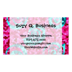 Funky Hot Pink Teal Blue Mosaic Swirls Girly Gifts Business Card Template