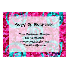 Funky Hot Pink Teal Blue Mosaic Swirls Girly Gifts Business Card Template