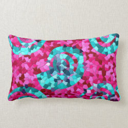 Funky Hot Pink Teal Blue Mosaic Swirls Girly Gifts Pillows