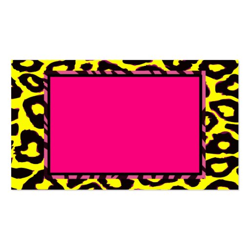 Funky Hot Pink Zebra Cheetah Set Business Card Template (back side)