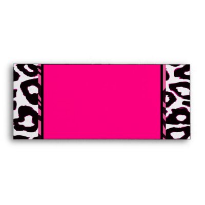 Funky Hot Pink Zebra Cheetah Set Envelope