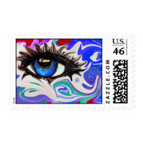 Funky in Blue postage
