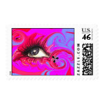 Funky in Pink Postage Stamps