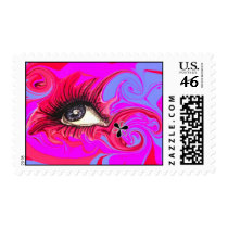 Funky in Pink Postage Stamps