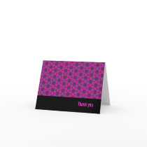 Funky Kaleidoscope flower pattern Thank you card cards