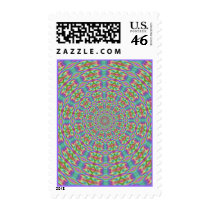 Funky Kaleidoscope Hippie Postage Stamps