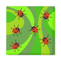 Funky Ladybugs magnets by prawny Funky Ladybugs magnets