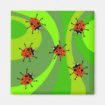 Funky Ladybugs Refrigerator Magnets