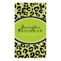 Funky Leopard Print Custom Business Card :: Lime