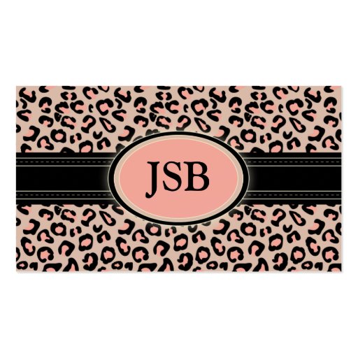Funky Leopard Print Custom Business Card :: Pink (front side)