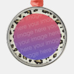 funky leopard print pattern photo frame ornament