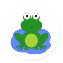 Petit étang génial de grenouille autocollants
